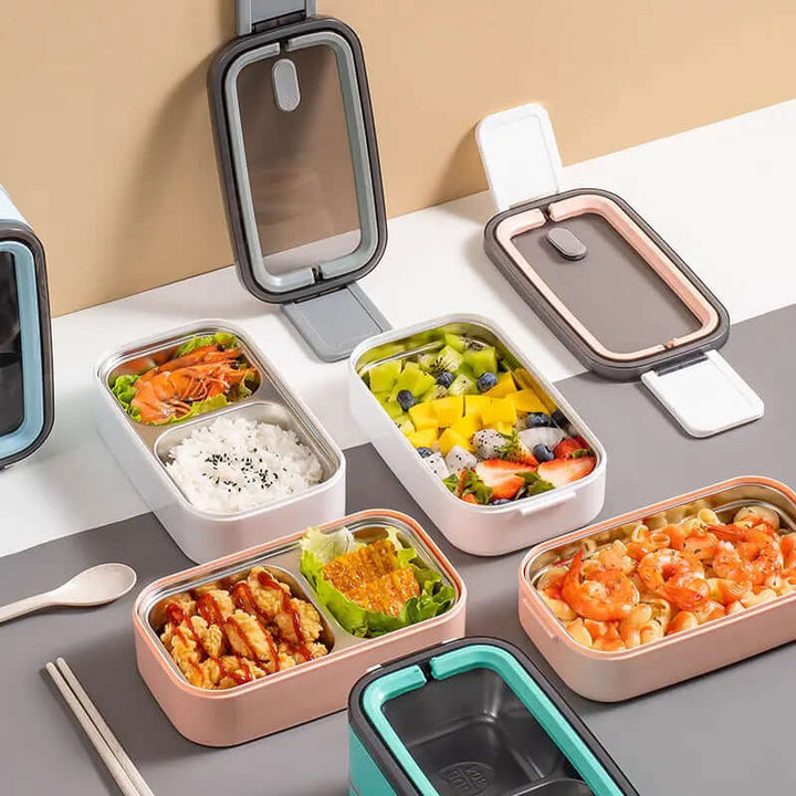 Edelstahl Bentobox 2-stöckig - Frisch & Organisiert
