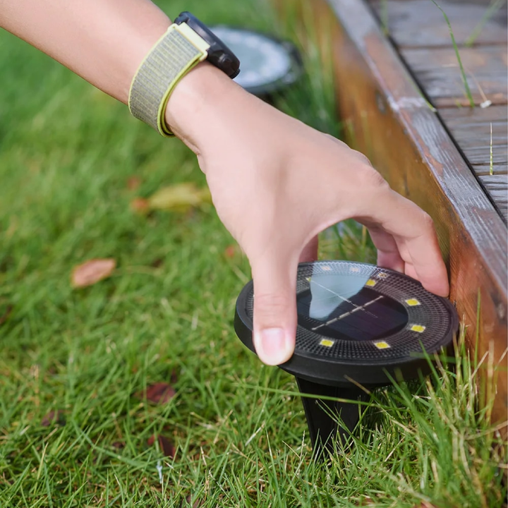 Solar Bodenleuchten Garten, 4er Set, Wasserdicht
