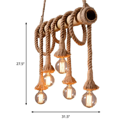 Suspension réglable en bambou - design corde