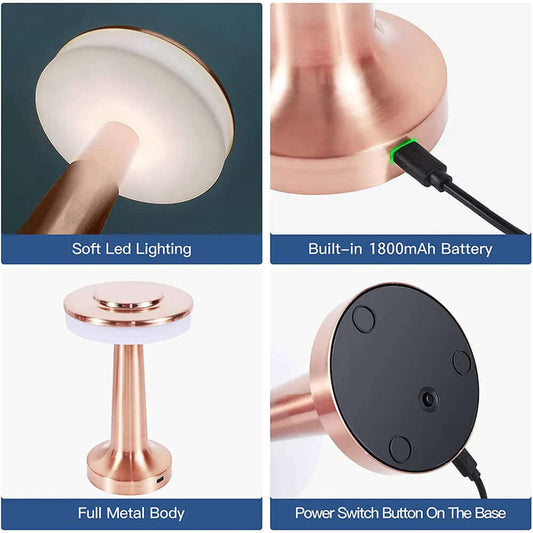 Lampe de table LED sans fil, rechargeable