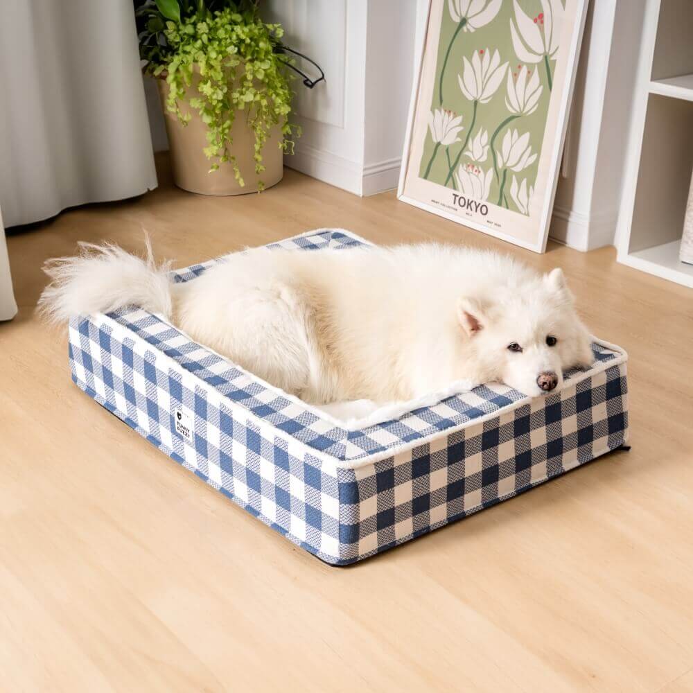 Gemütliches Hunde-Kuschelbett Kariert