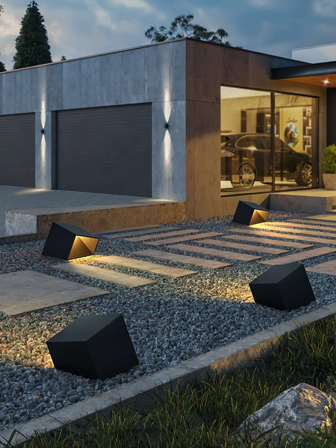 Solar Aussenleuchte Garten LED Würfel IP65