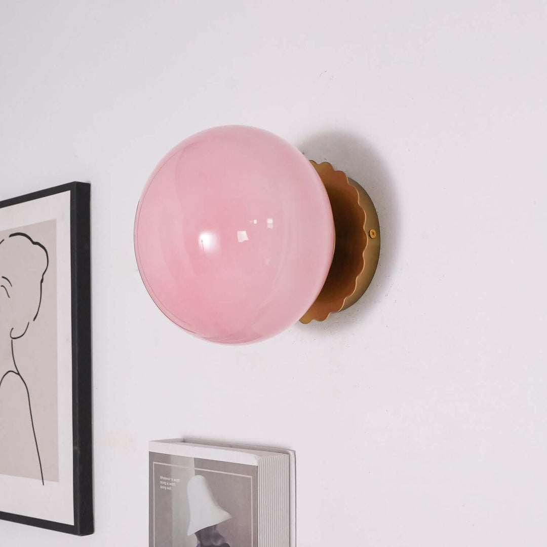 Moderne Rosa Glas Wandleuchte