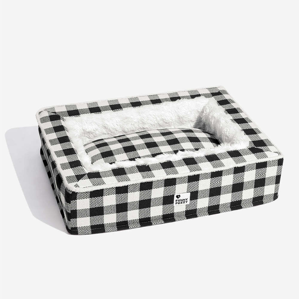 Gemütliches Hunde-Kuschelbett Kariert