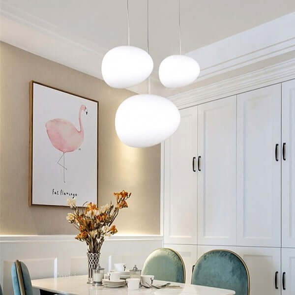 Moderne Pendelleuchte - satiniertes Glas