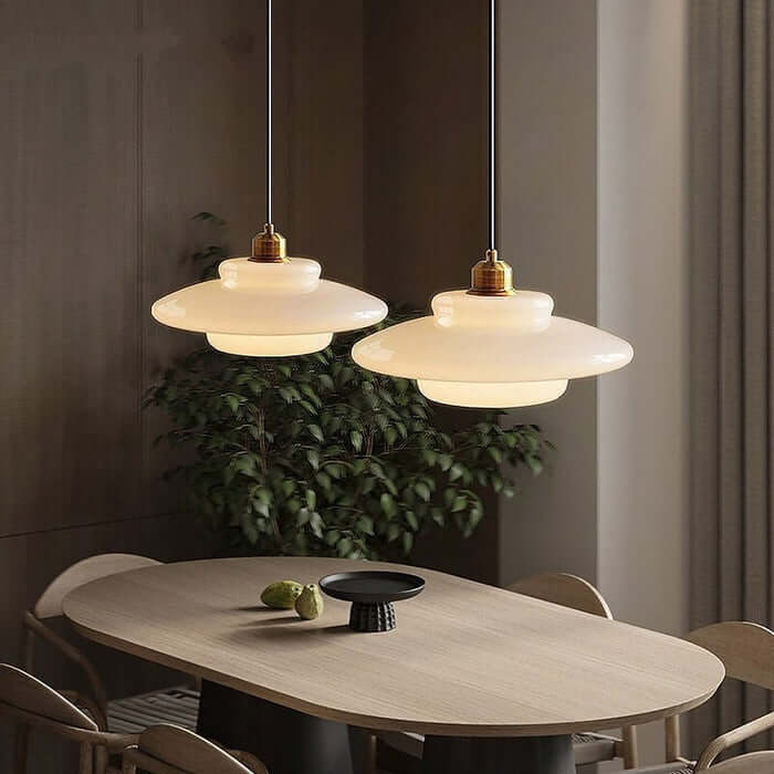 Lampe à suspension élégante en verre blanc