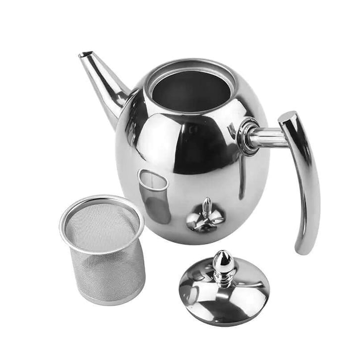 Edelstahl Teekanne mit Sieb 1,5L - Teegenuss