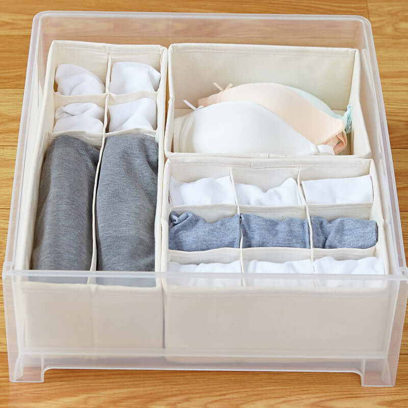 Boîte à vêtements pliable avec compartiments - système d'organisation