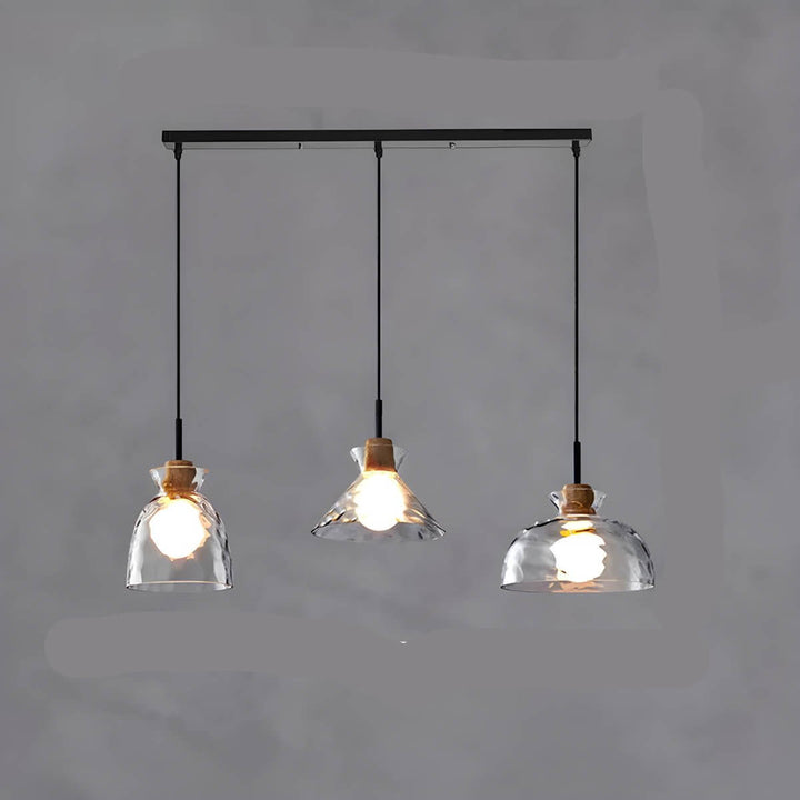 Moderner Glas-Kronleuchter, 1/3 Köpfe