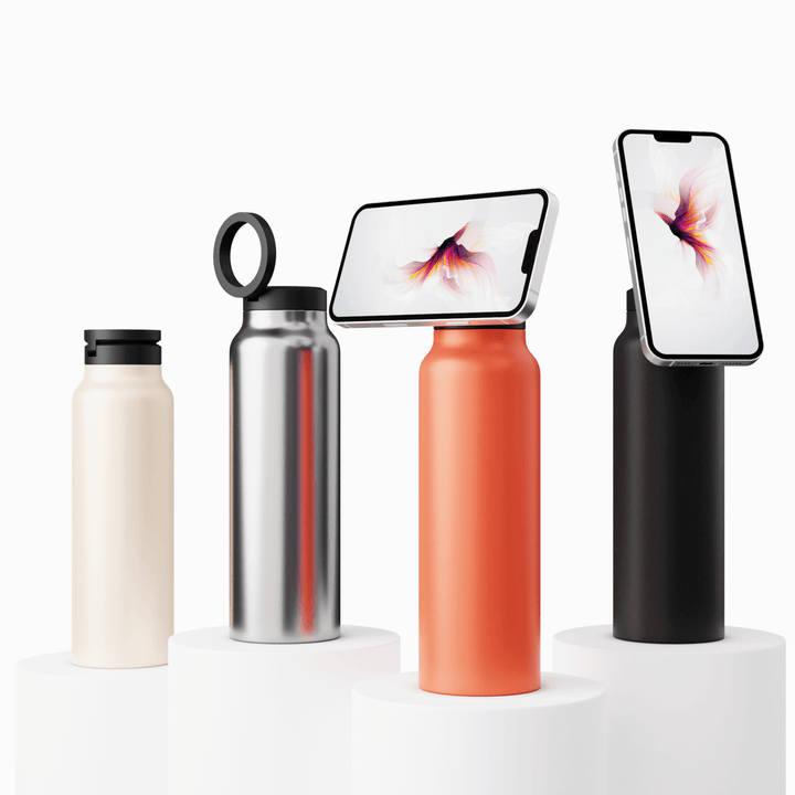 Magnetische Wasserflasche mit Handyhalterung