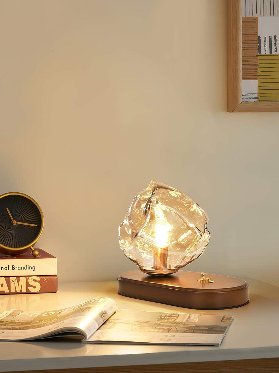 Lampe de table en verre Ice Stone Design