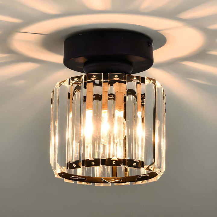 Plafonnier moderne en cristal, 20 cm, laiton