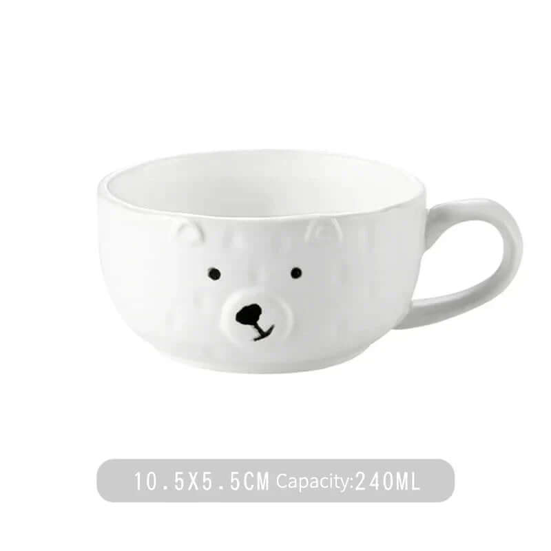 Service de table en céramique 4 pièces motif ours polaire mignon