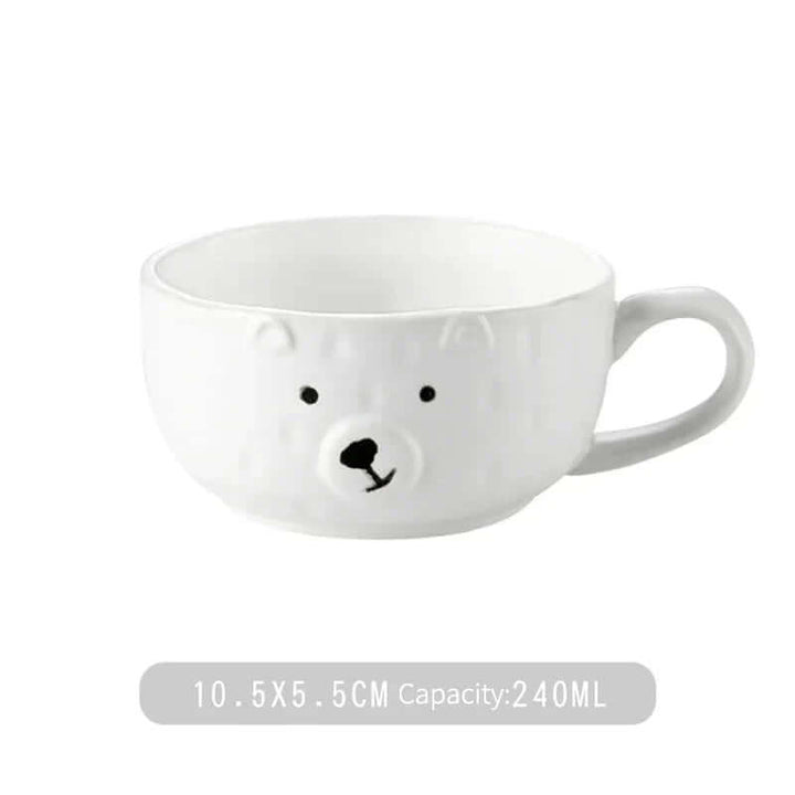 Service de table en céramique 4 pièces motif ours polaire mignon