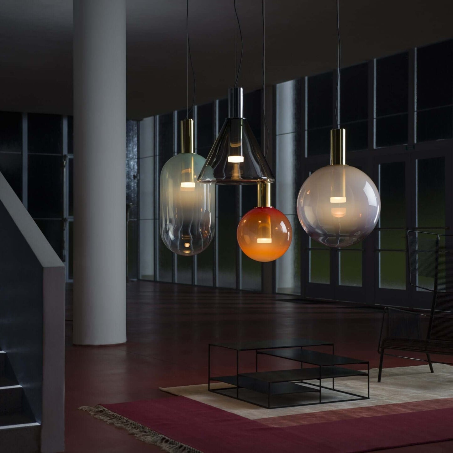 Elegante Pendelleuchte Glas & Metall