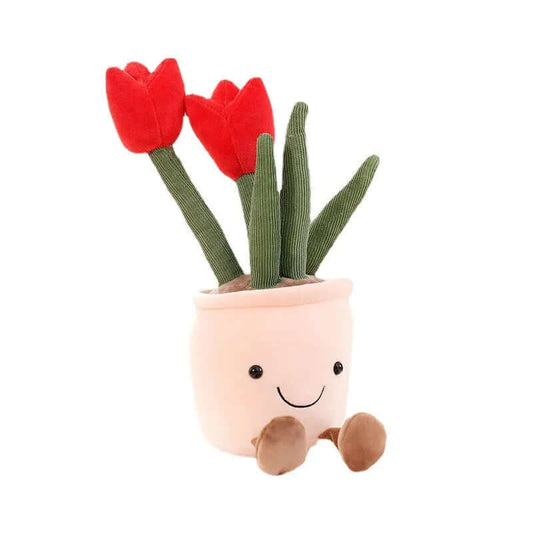 Kuschelige Blumen-Plüschfigur - Weicher Kissen-Begleiter