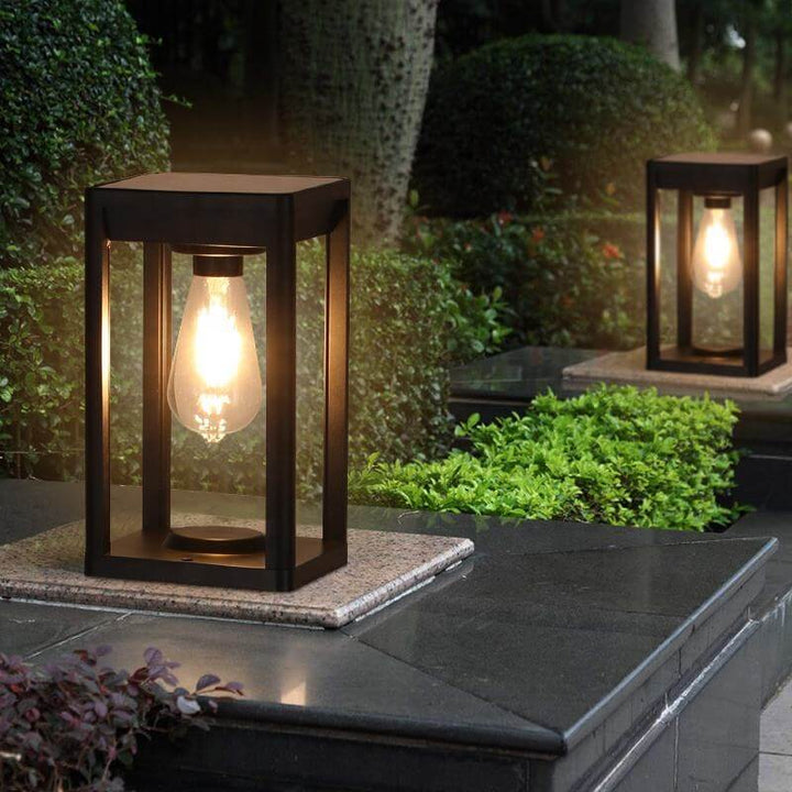 Solar-Säulenlampe mit Bewegungsmelder