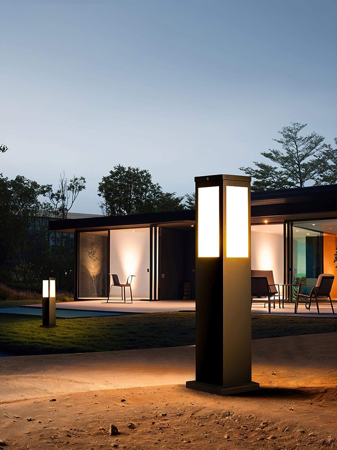 Moderne LED Pollerleuchte Außen Garten