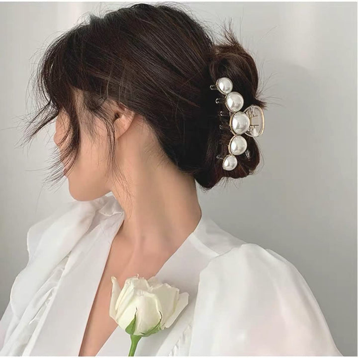 Elegante Perlen-Haarklammern 4er-Set