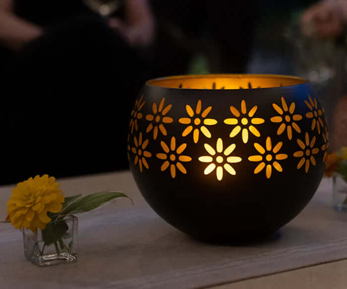 Lampe à parfum en céramique à motif floral 10 cm