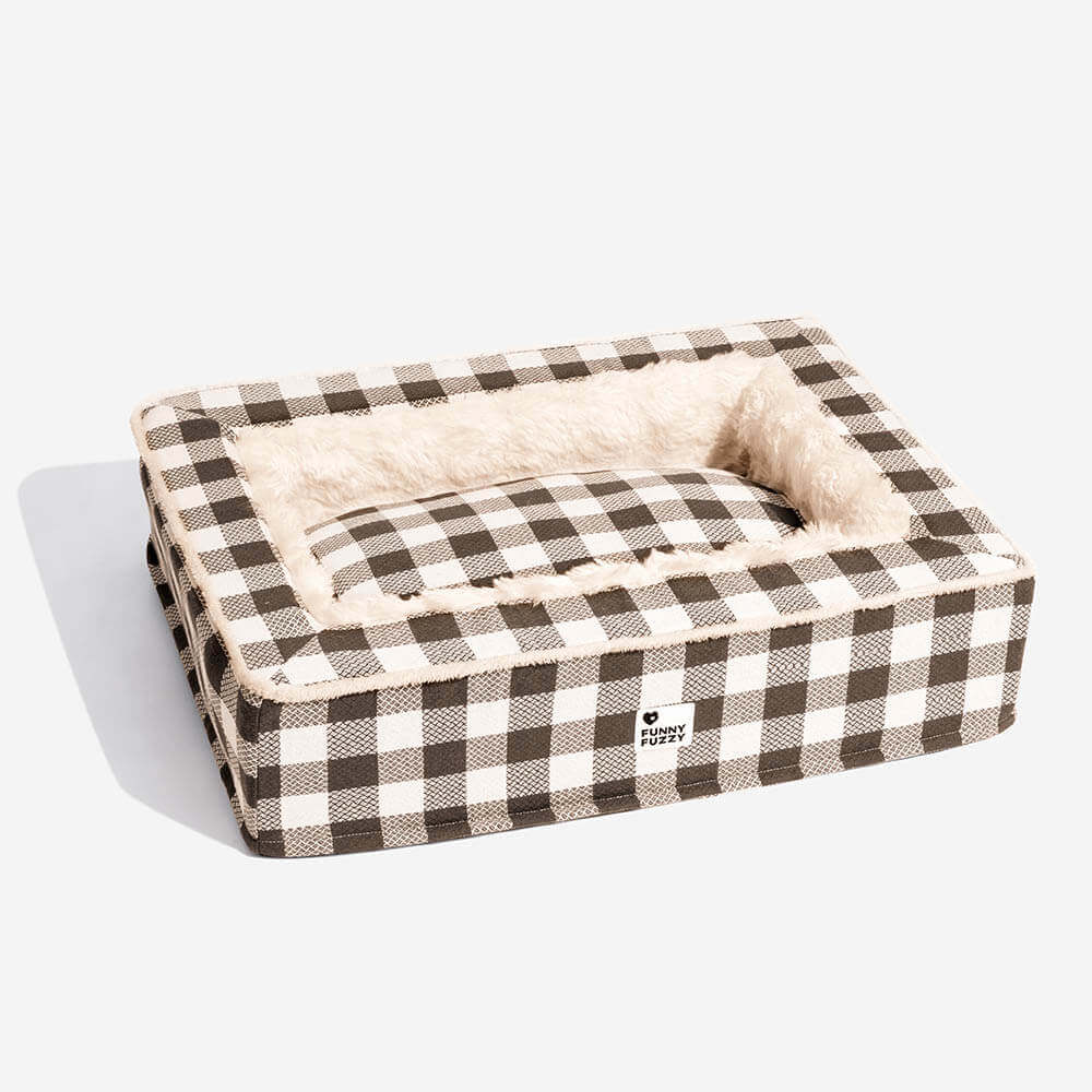 Gemütliches Hunde-Kuschelbett Kariert