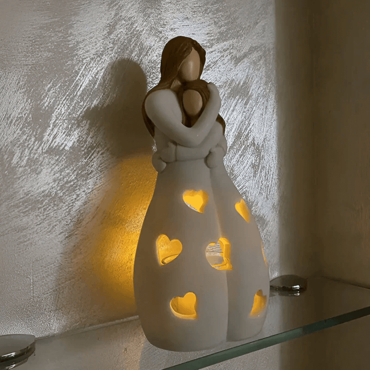 Mutter-Tochter-Kerzenhalter Skulptur
