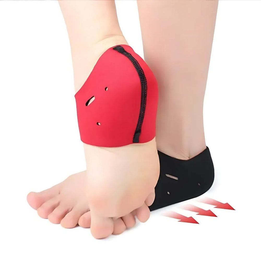 Fersensocken für trockene, rissige Fersen in Beige, elastisch, feuchtigkeitsspendend, ideal bei Plantarfasziitis.