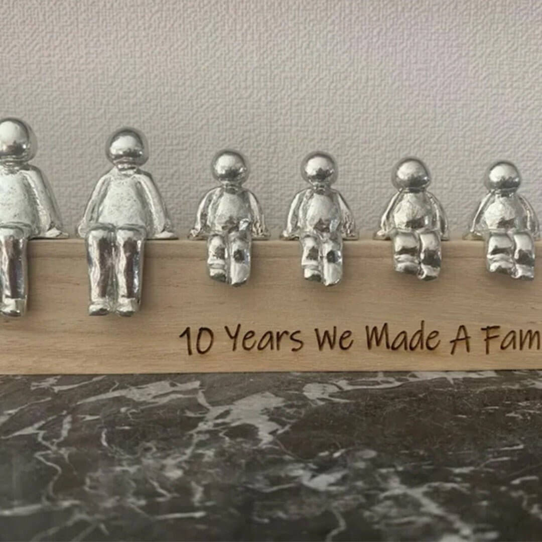 Familienskulptur Einheit Silber