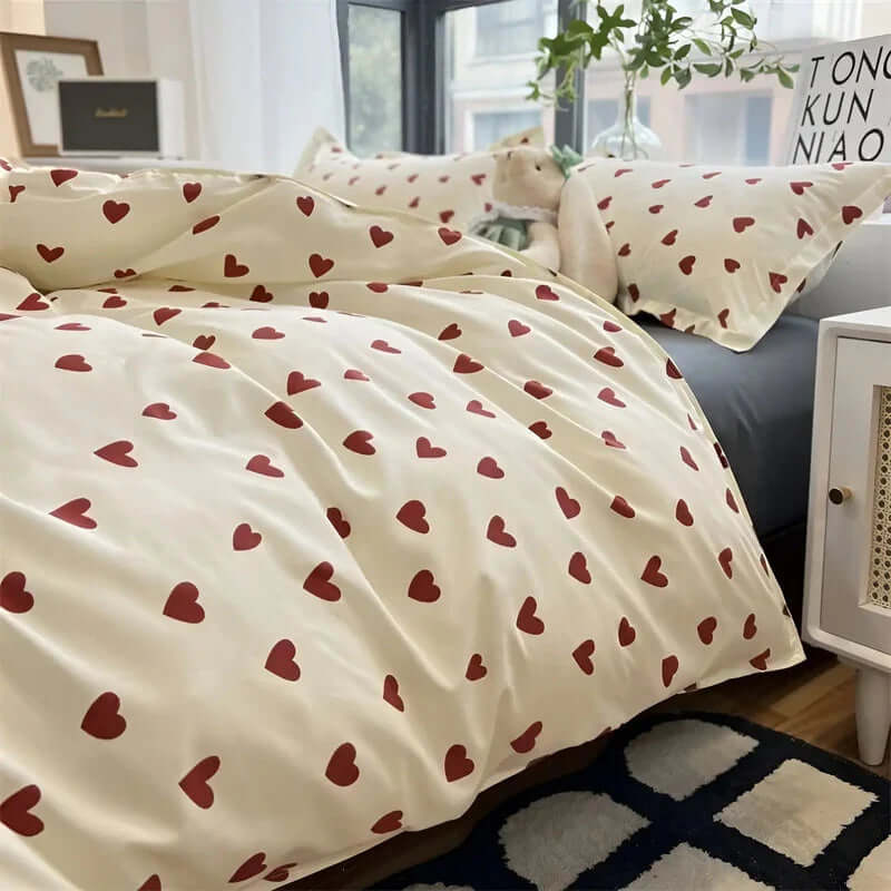 Parure de lit romantique en forme de cœur - confort douillet