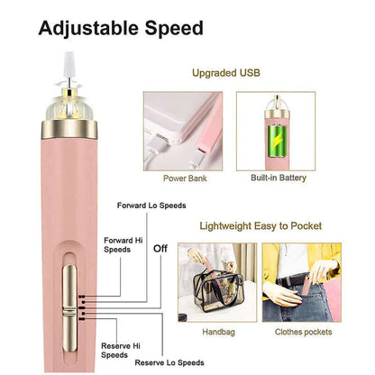 Appareil électrique de soin des ongles 5 en 1 - Kit de manucure avec lumière LED