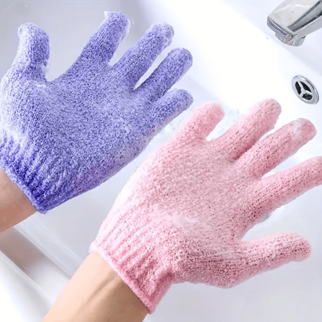 Exfoliierende Badehandschuhe für Dusche & Peeling
