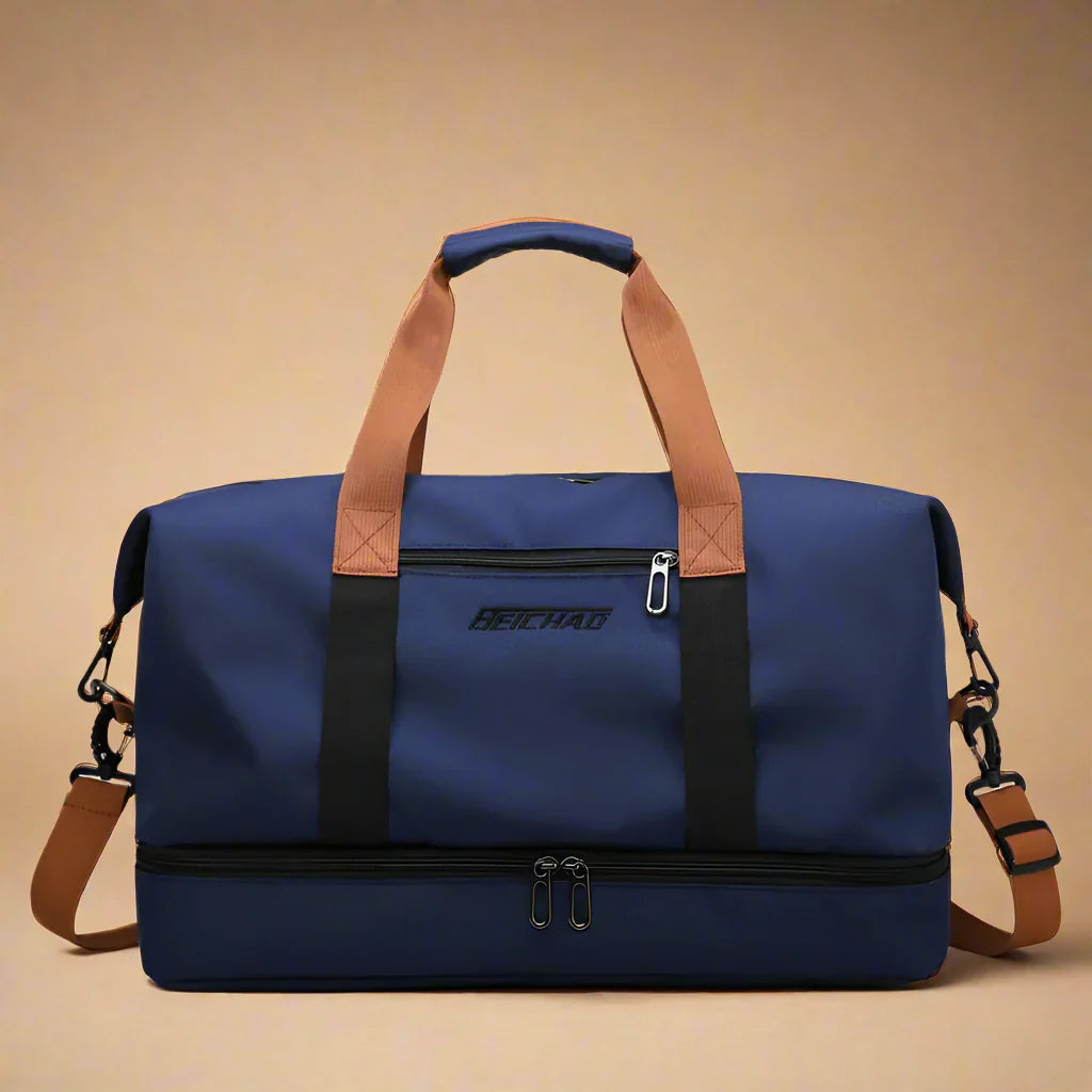 "FlexFit Pro Duffel - Kompakte, elegante Reisetasche mit zahlreichen Fächern, ideal für Fitnessstudio und Abenteuerreisen."