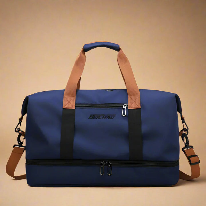 "FlexFit Pro Duffel - Kompakte, elegante Reisetasche mit zahlreichen Fächern, ideal für Fitnessstudio und Abenteuerreisen."