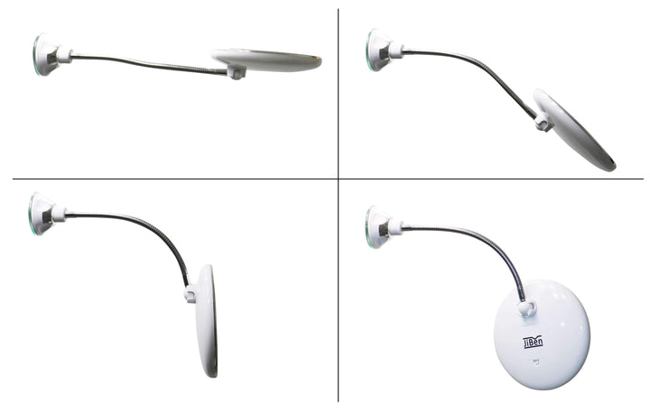 "Flexibler Schwanenhals LED Vergrößerungsspiegel 10x, stilvolles Design, ideal für präzises Make-up und Pflege."