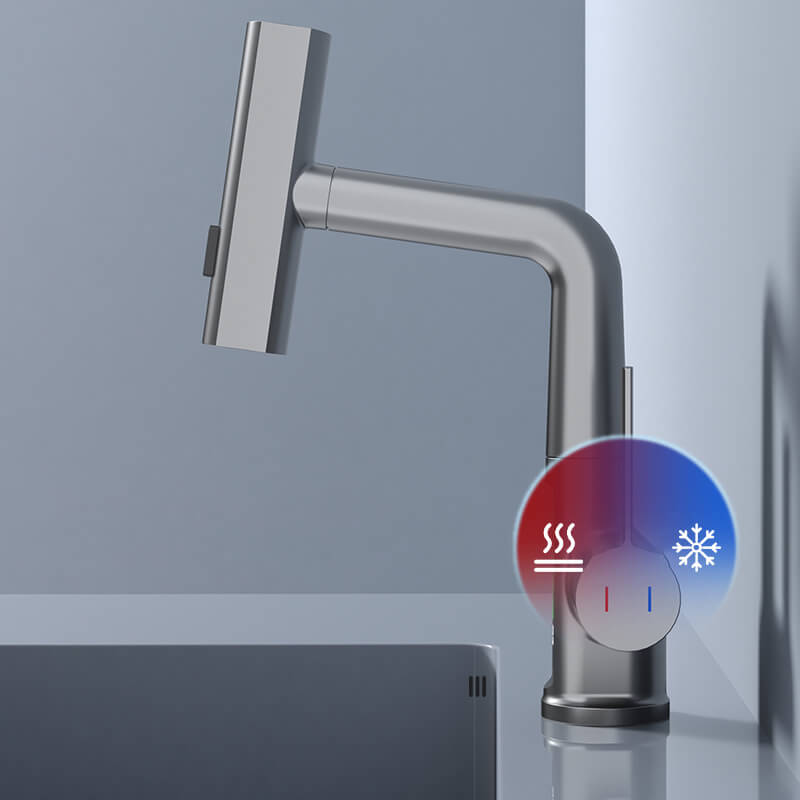 "Flexibler Wasserhahn mit LED-Anzeige, 5 Sprühmodi, gebürstetes Nickel-Finish für Küche und Bad"