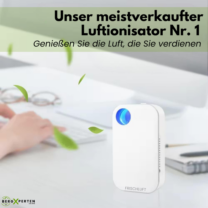 FrischLuft Pro Ionisator, kompakter Luftreiniger; reduziert Allergene, Staub & Gerüche, saubere Luft für Zuhause.