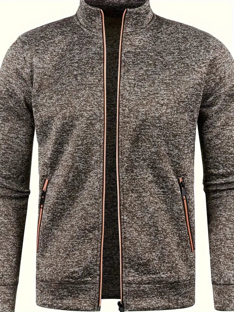 Graue Herren Weste mit Reißverschluss vorne, ideal für Winter, bietet Stil und Komfort für vielseitige Aktivitäten.