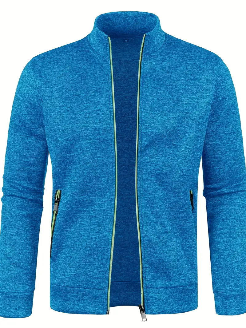 Graue Herren Weste mit Reißverschluss vorne, ideal für Winter, bietet Stil und Komfort für vielseitige Aktivitäten.