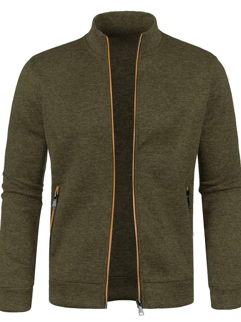 Graue Herren Weste mit Reißverschluss vorne, ideal für Winter, bietet Stil und Komfort für vielseitige Aktivitäten.