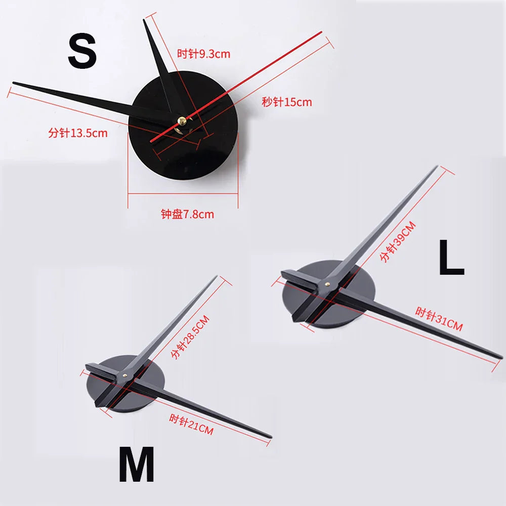 "Große Acryl Wanduhr mit Spiegeloptik, modernem Design, glatten Oberflächen und klaren Linien für Wohnzimmer-Dekor."