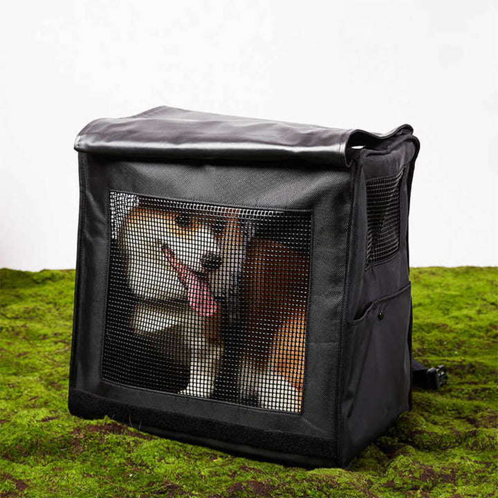 "Großer, atmungsaktiver Reise-Rucksack für Haustiere aus wasserdichtem Material, mit ergonomischen Gurten und Mesh-Design."