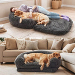 Dunkelgrau - Schickes großes Hundebett aus Plüsch