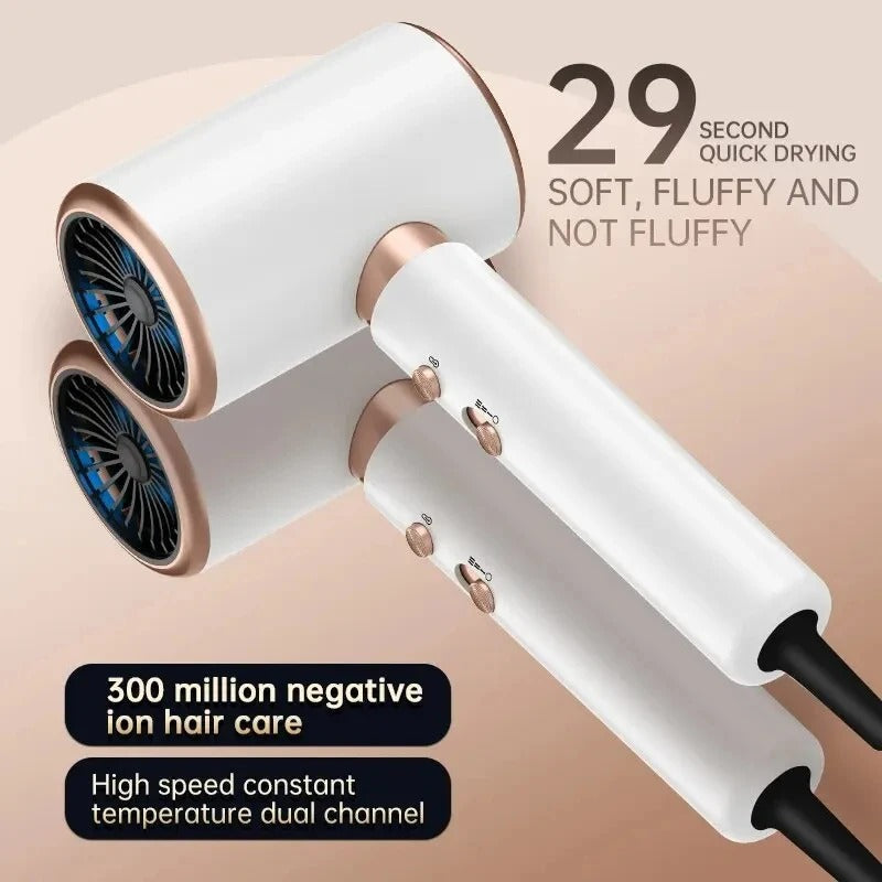 "Haartrockner 2400W mit Ionen-Technologie, ergonomisches Design, schwarz/weiß, effizienter Frizz-schutz für glänzendes Haar"