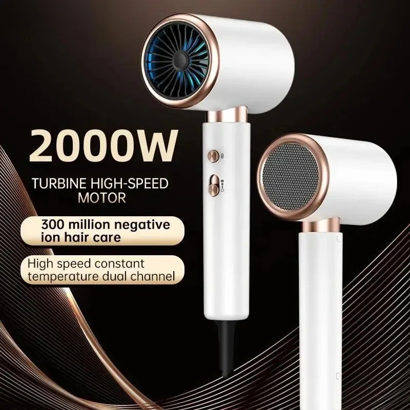 "Haartrockner 2400W mit Ionen-Technologie, ergonomisches Design, schwarz/weiß, effizienter Frizz-schutz für glänzendes Haar"
