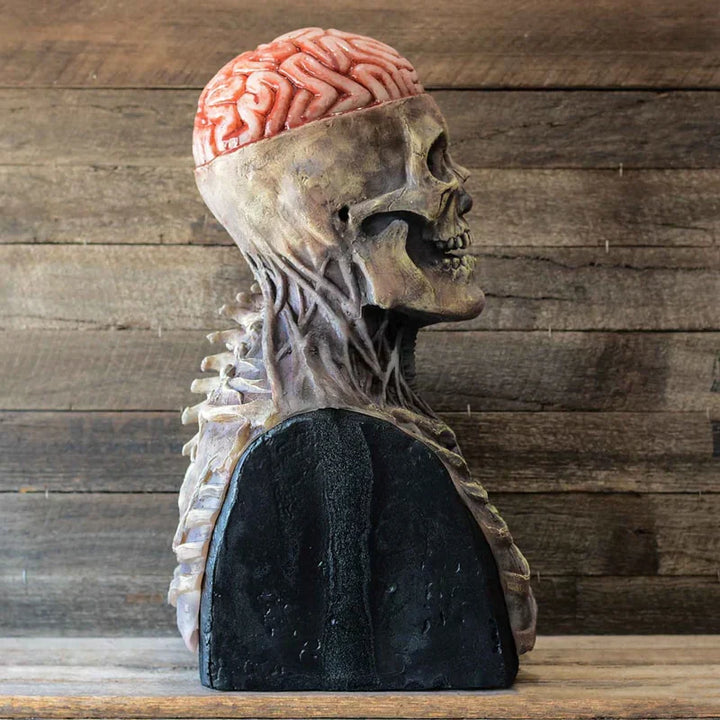 "Halloween Skelett-Maske, realistisch & gruselig, auf dunklem Hintergrund, perfekt für Partys, aus weichem Latex."