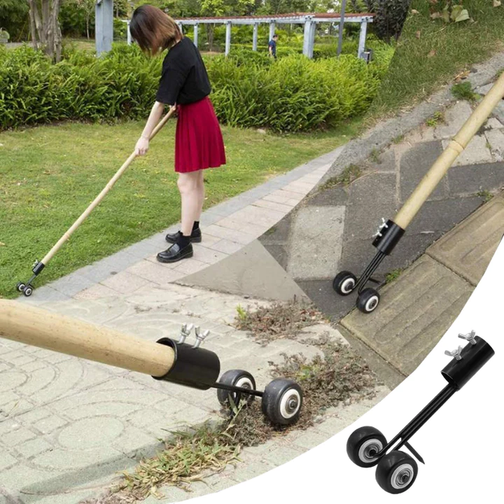 Handbetriebenes Gartenwerkzeug mit Doppelhaken und langem Stiel zum einfachen, rückenschonenden Unkrautentfernen.