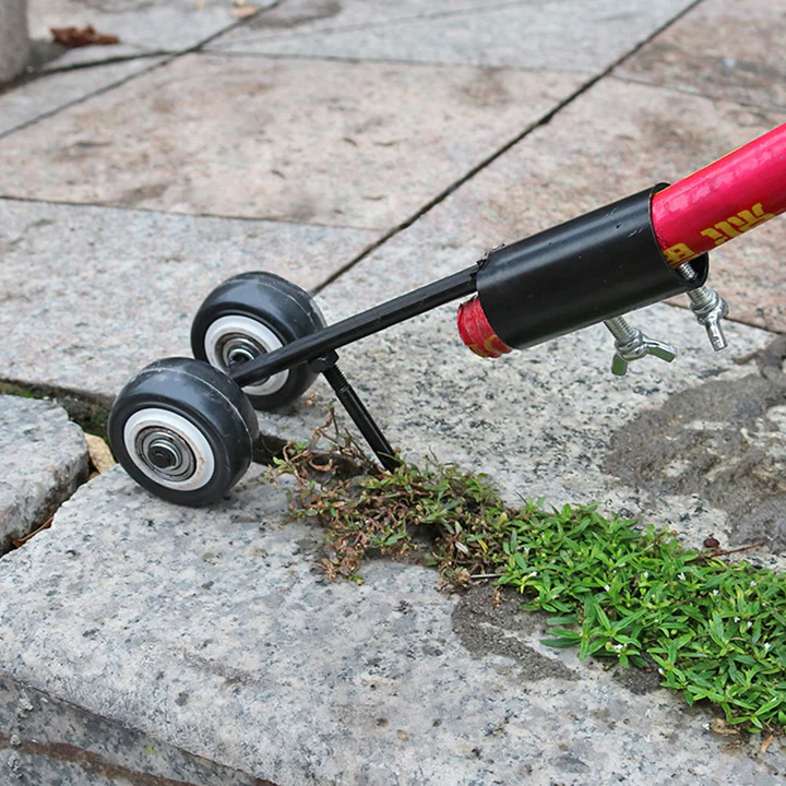 Handbetriebenes Gartenwerkzeug mit Doppelhaken und langem Stiel zum einfachen, rückenschonenden Unkrautentfernen.
