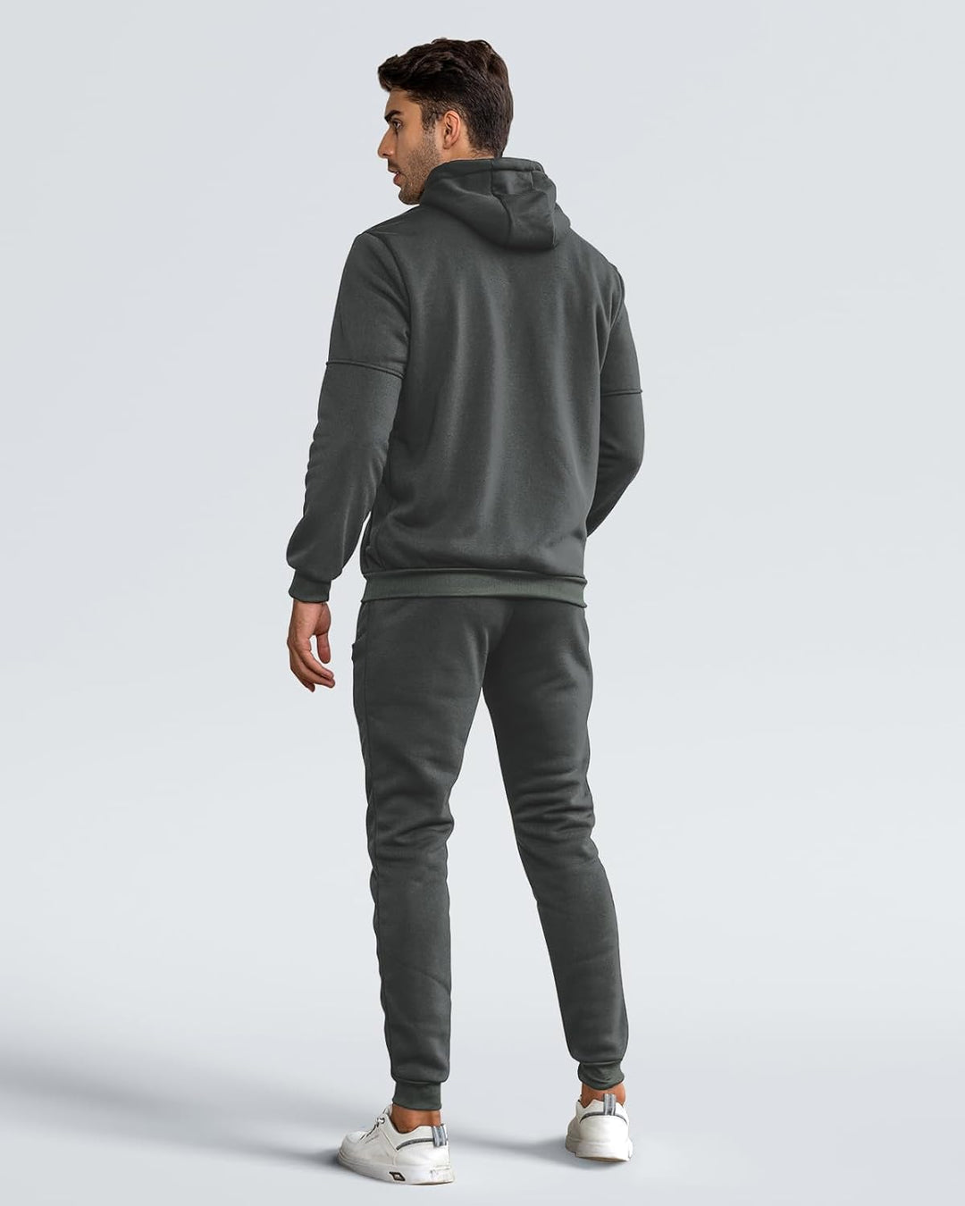 "Herren Slim-Fit-Trainingsanzug atmungsaktiv, dunkelblau, Vorderansicht, stilvoller Look, leichtes Material für Sport & Freiz