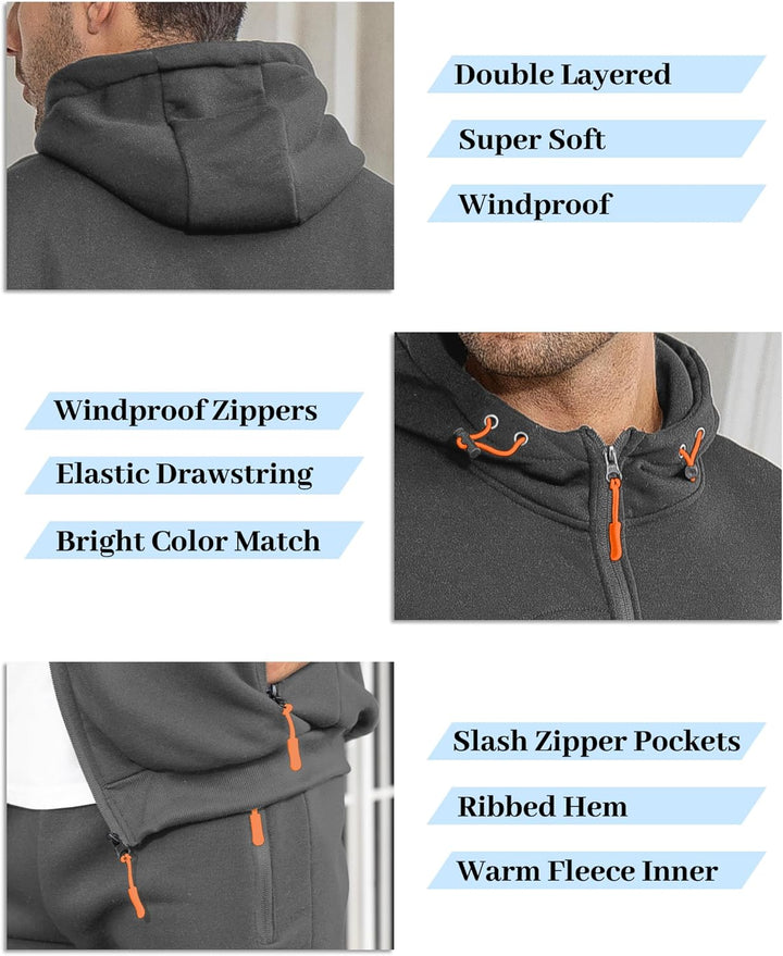 "Herren Slim-Fit-Trainingsanzug atmungsaktiv, dunkelblau, Vorderansicht, stilvoller Look, leichtes Material für Sport & Freiz