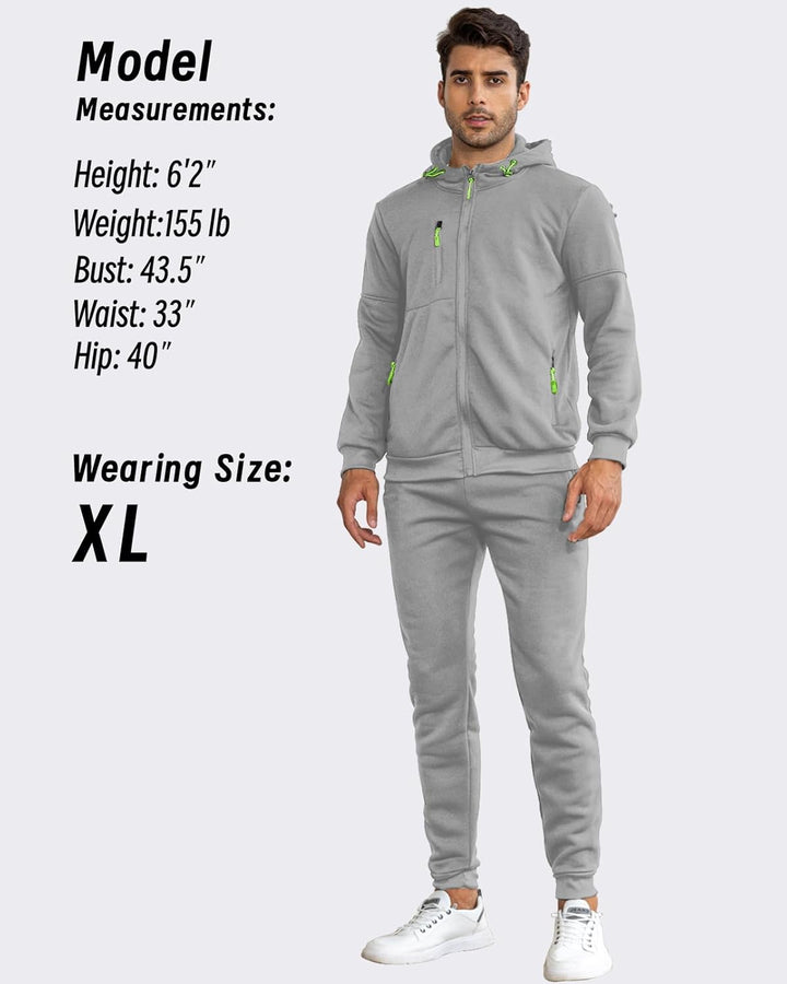 "Herren Slim-Fit-Trainingsanzug atmungsaktiv, dunkelblau, Vorderansicht, stilvoller Look, leichtes Material für Sport & Freiz